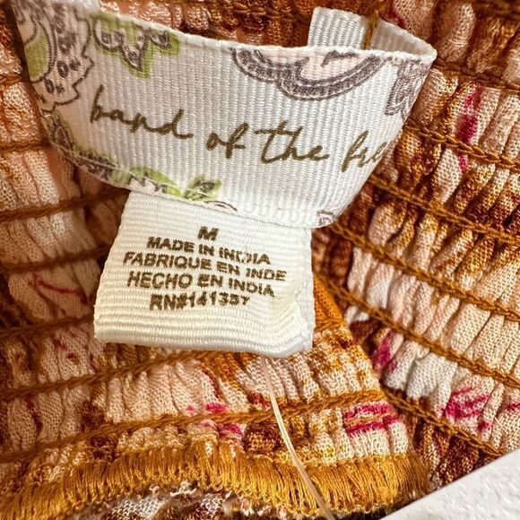 NWT Band of The Free Women’s Pull On Gold Floral Wide Leg Pants - Size Medium - Picture 4 of 9